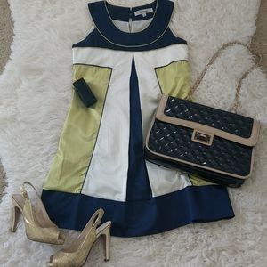 Sexy silky color block dress